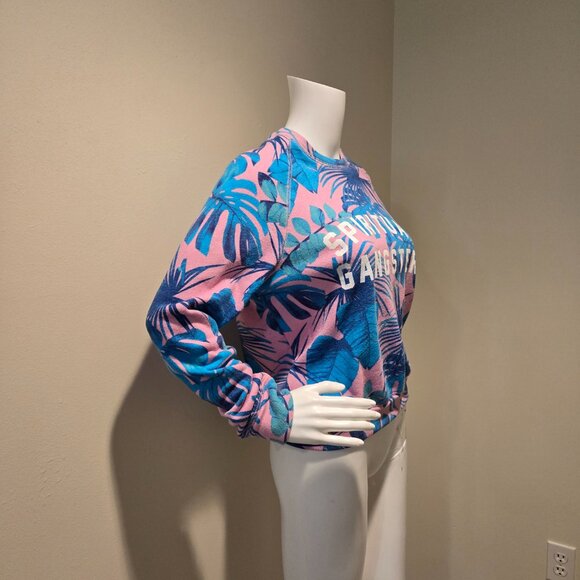 Spiritual Gangster Palm Leaf Logo Sweatshirt Pink Blue XS - Picture 4 of 5